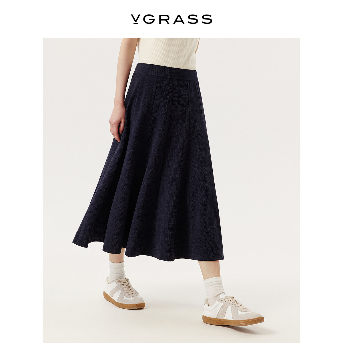 VGRASS维格娜丝春季羊毛泡泡纱立体裁片浪漫优雅显瘦A型百搭半裙,女装/女士精品,半身裙,淘宝优惠券,粉丝福利购,淘宝优惠卷