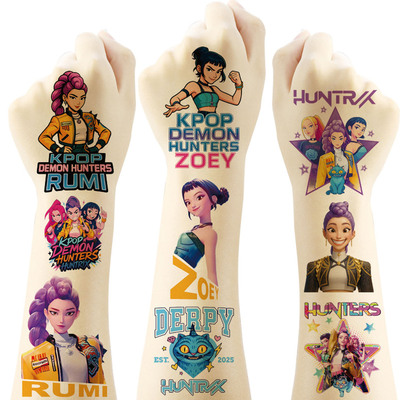 跨境猎魔女团纹身贴纸玩具20张