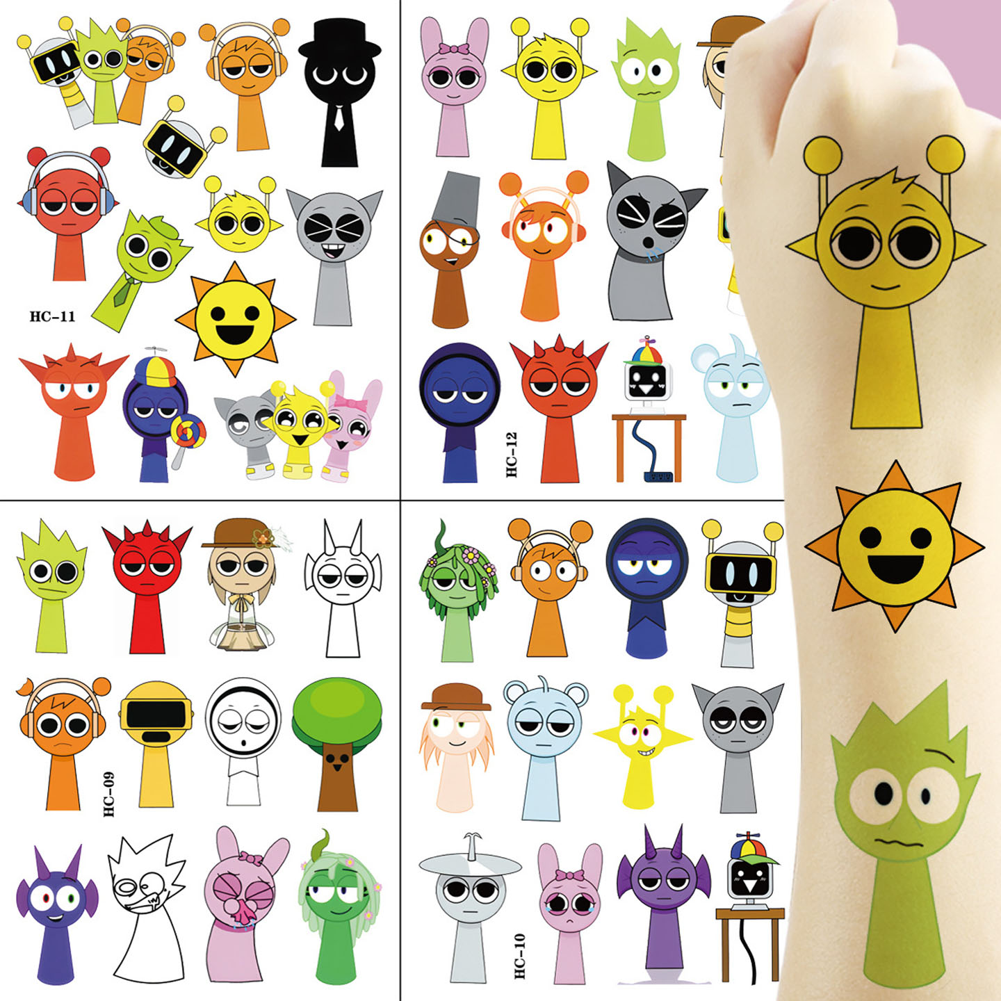 節奏盒子紋身貼紙兒童裝飾貼玩具