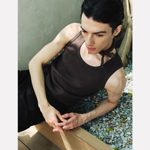 Manifold｜重磅棉混纺坑条螺纹长期主义基础简约休闲背心无袖T恤