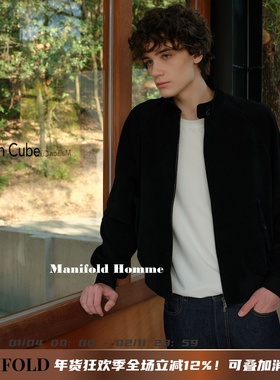 Manifold｜意大利进口头层牛皮绒感麂皮哈灵顿立领皮衣夹克外套