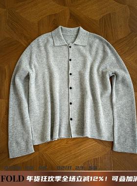 Manifold｜澳洲进口羊绒ROW风25FW华夫格静奢老钱开衫毛衣外套