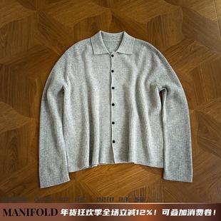 Manifold｜澳洲进口羊绒ROW风25FW华夫格静奢老钱开衫毛衣外套