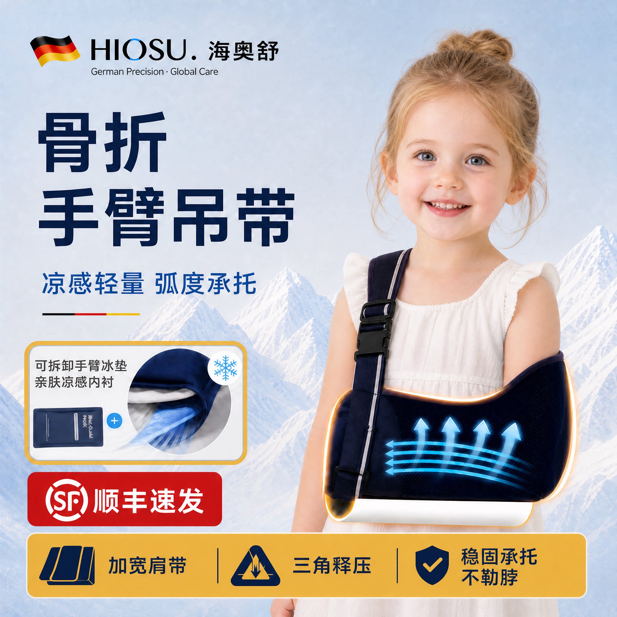 【儿童专用】手臂骨折肩肘吊带图片