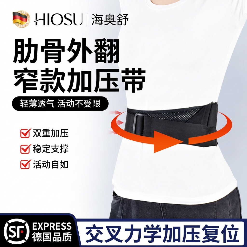 肋骨外翻矫正带成人窄款神器收肋女收腹束腰带瘦身收肋塑身腰封