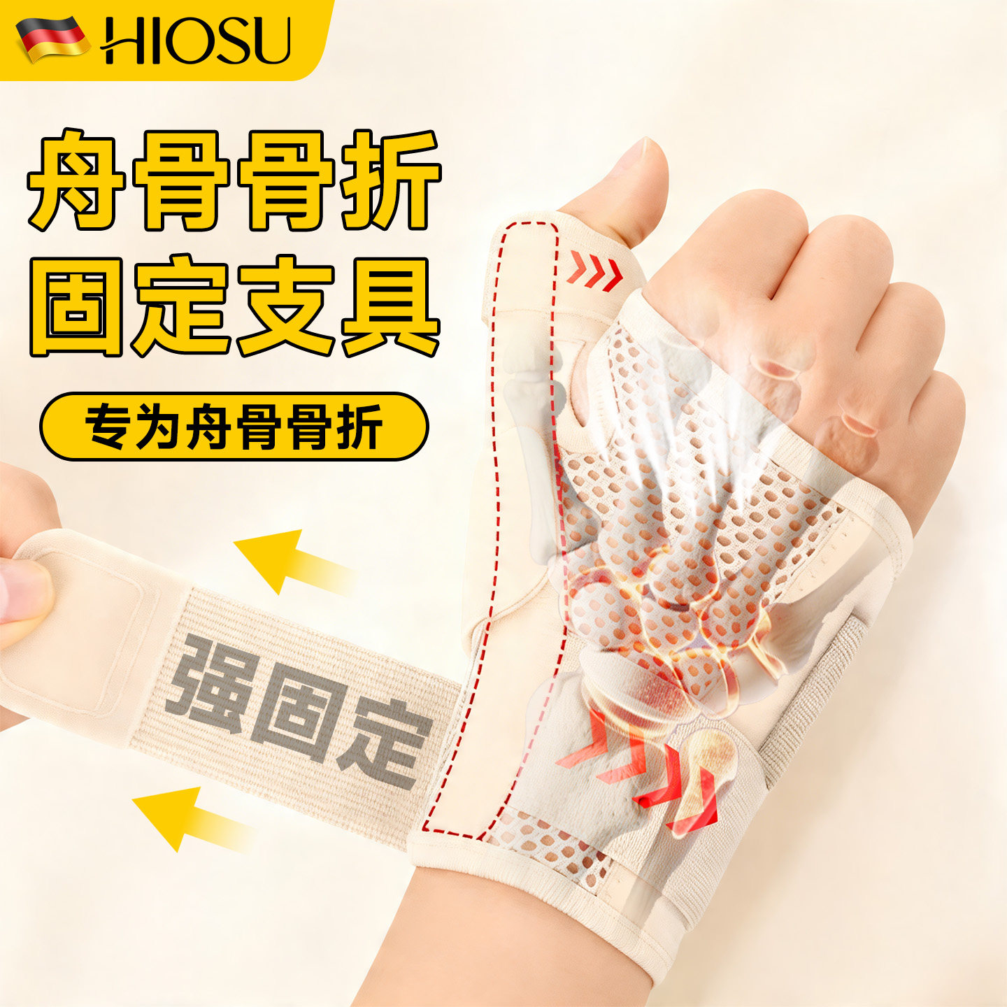 舟骨骨折固定支具腕关节扭伤骨裂成人手腕大拇指支撑护具透气不闷