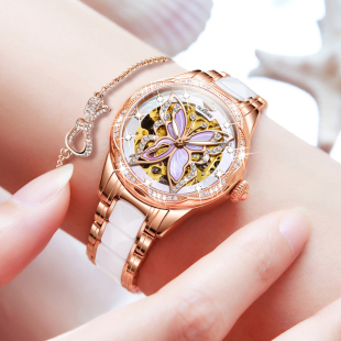 进口机芯正品 陶瓷气质送女友礼物 牌女士手表女机械表防水2026新款