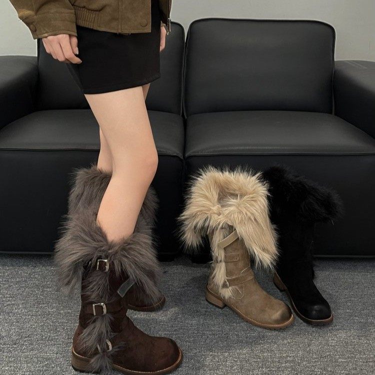 莫斯科俄式长筒骑士靴女冬季新款真皮时髦百搭两穿长靴加绒保暖靴,女鞋,时装靴,淘宝优惠券,粉丝福利购,淘宝优惠卷