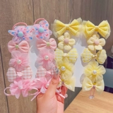 Заколка для волос для принцессы с бантиком, детские безвредные шпильки для волос, аксессуар для волос, в цветочек, не повреждает волосы