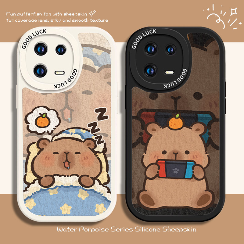 适用小米17手机壳16pro睡觉15ultra卡皮巴拉14情侣13红米k80男女70羊皮60水豚50至尊版11可爱note12套40卡通