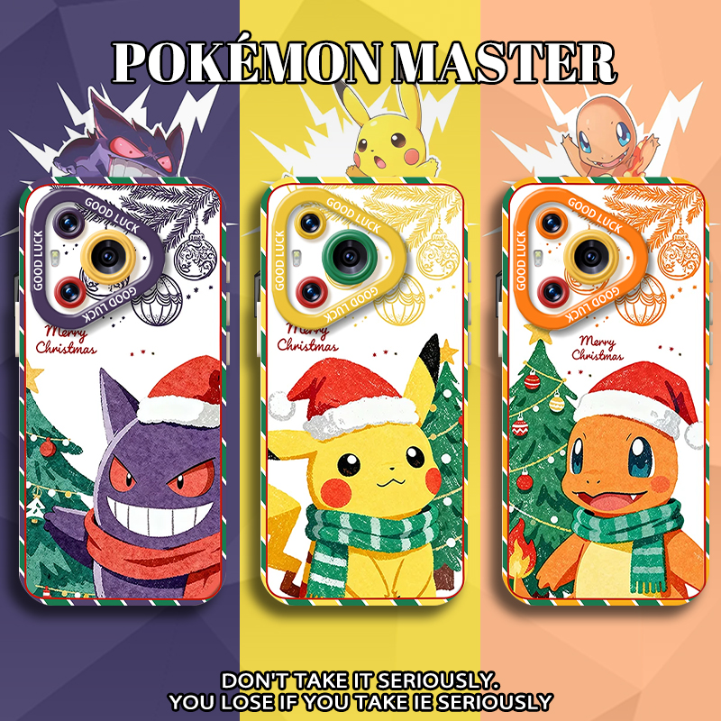 圣诞宝可梦适用华为pura80手机壳mate70pro卡通nova14新款13硅胶12荣耀400耿鬼300动漫200/x60/50/magic8/7/6