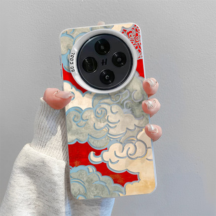 适用oppoFindX9新中式国风红霞金祥云手机壳FindX8pro新年X7过年6高级感5镭射4创意3保护S套OppO磨砂ULTRA十+