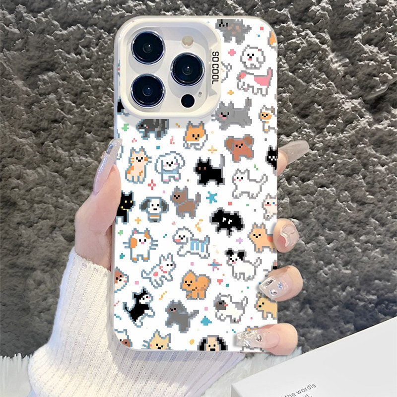 像素小马小狗适用苹果17promax手机壳iPhone16卡通可爱15新款14镭射13mini高级感12创意11涂鸦x磨砂xr/xs/8/7,3C数码配件,手机保护套/壳,淘宝优惠券,粉丝福利购,淘宝优惠卷