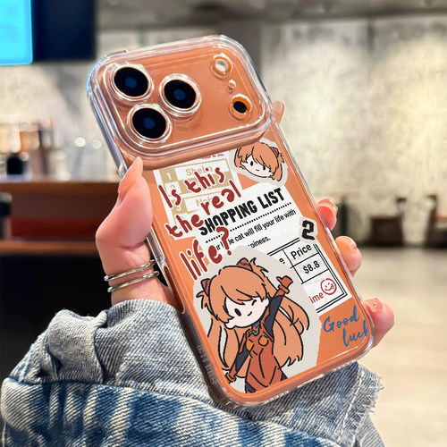 报纸eva明日香适用苹果17手机壳iPhone16promax绫波丽15新款14透明13mini动漫12二次元11全包x/xr/xs/8/7/air