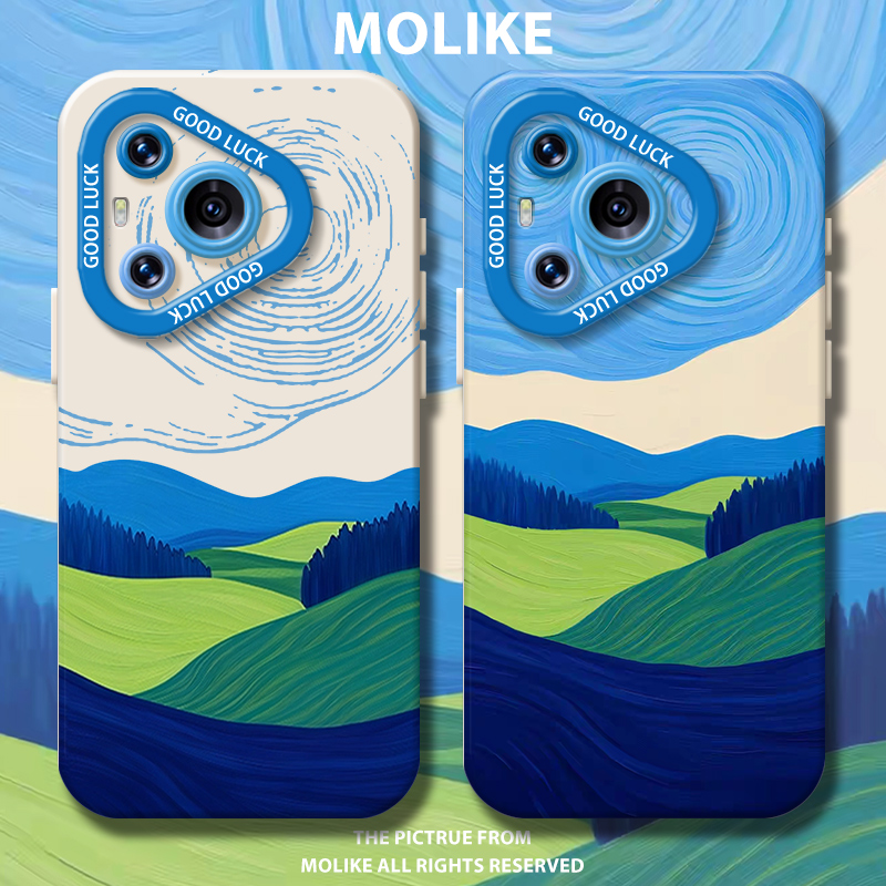 仿梵高星空适用华为pura80手机壳mate70pro小众nova14新款13高级感12插画10荣耀500艺术400外300套200/x60/50