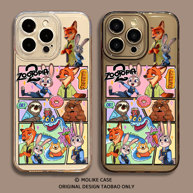疯狂动物城合集适用iqoo15手机壳13尼克朱迪z9turbo透明12周边11s一加ace5新款neo10pro/1+2/3v/9/8/7/6/vivo