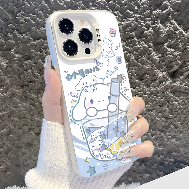 适用苹果手机壳镂空奶茶三丽鸥