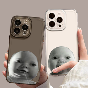 papa小孩适用苹果17promax手机壳iPhone16诡异15新款14透明13mini抽象12搞怪11猎奇x表情包xr恶搞xs小众8套7