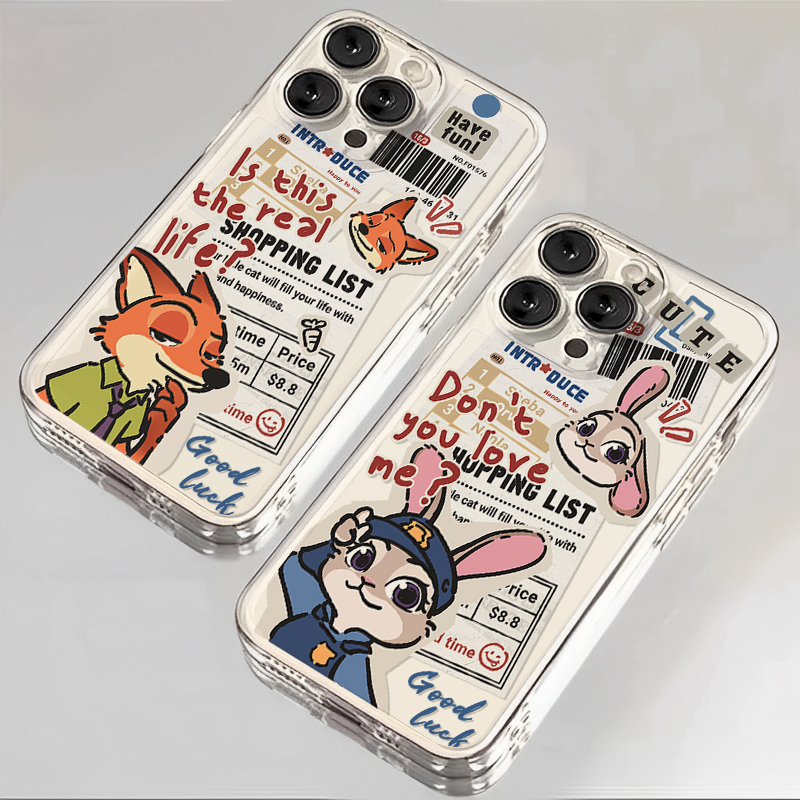 适用iqoo13手机壳12报纸尼克朱迪z9turbo透明11s一加ace5新款neo10pro情侣1+2卡通3v可爱9/8/7/6/vivo三星S25
