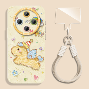 油画小飞马适用oppofindx9手机壳findx8Ultra马年本命年7pro新款 6卡通可爱5液态硅胶4全包3巨好看OPPO套s十