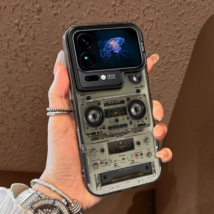磁带适用小米17promax手机壳15ultra播放器14新款13红米k90男款80个性70恶搞60至尊版50男生note12搞怪11保护