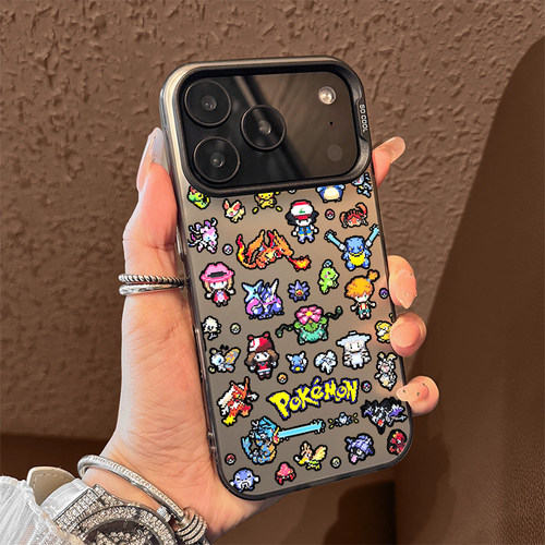 像素宝可梦适用苹果17promax手机壳iPhone16动漫15新款14皮卡丘13mini男生12镭射11创意x高级感xr防摔xs套8/7