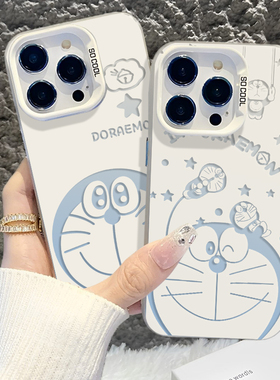 哆啦a梦适用苹果17promax手机壳iPhone16plus叮当猫15pm新款12高级感x情侣13mini可爱8镭射7卡通xr男女xs套14