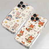 满屏尼克朱迪适用苹果17promax手机壳iPhone16疯狂动物城15新款 14透明13mini情侣12保护套11外x软xr男xs女8