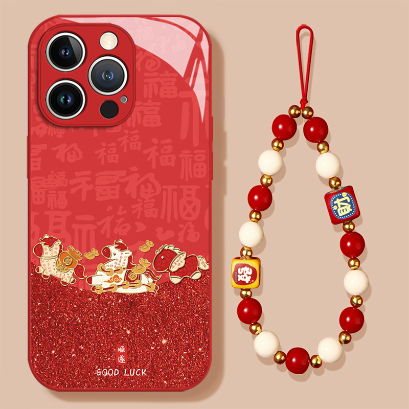 鎏金小马适用华为pura80手机壳mate70pro马年nova14新款13新年12荣耀400本命年300玻璃200/x60/50/magic8/7/6