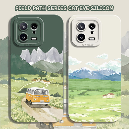 适用小米17手机壳16pro油画15ultra风景巴士14红米k80高级感note12小众10S硅胶70至尊版60男女款50情侣13套11