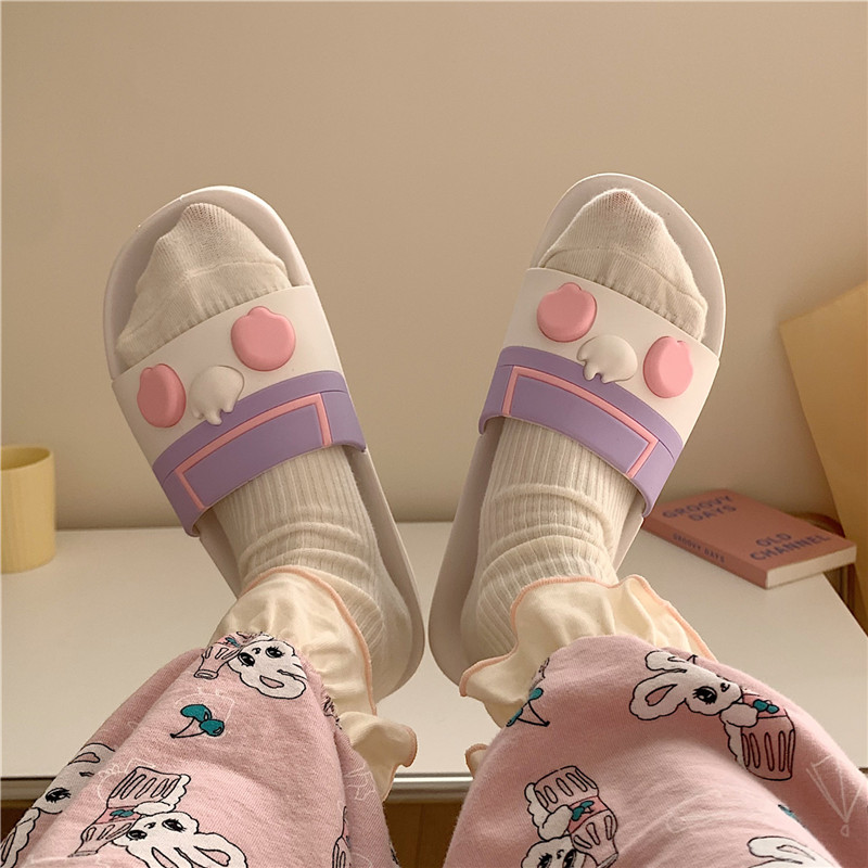 拖鞋女夏韩版可爱卡通情侣居家防滑浴室洗澡平底软底室内凉拖鞋男