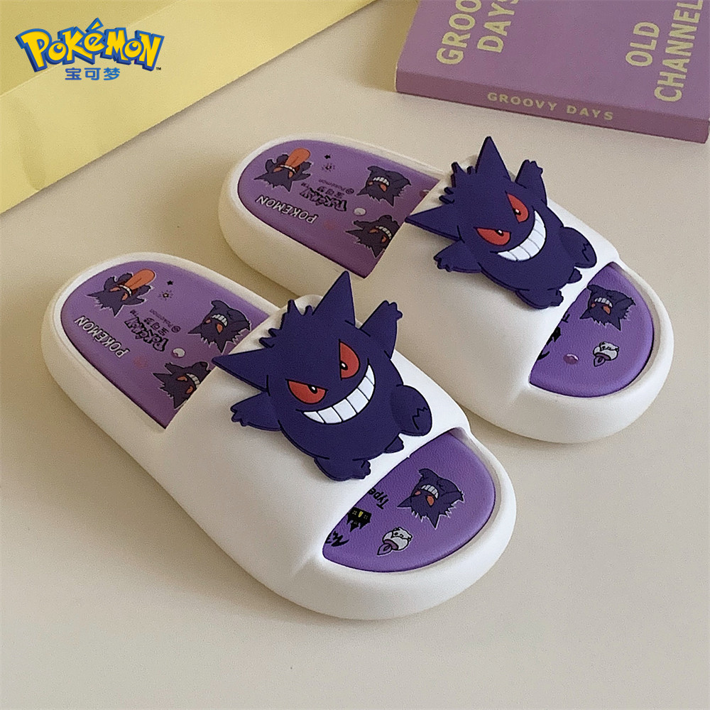 情侣搞怪一字拖鞋夏季新款宝可梦耿鬼男女时尚外穿防滑沙滩凉拖鞋,女鞋,一字拖,淘宝优惠券,粉丝福利购,淘宝优惠卷