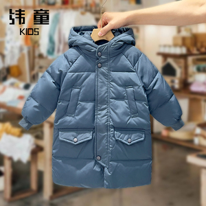 儿童羽绒服女童中长款男童中大童小宝宝2023新款洋气加厚过膝外套