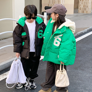 儿童羽绒服男童冬装2023新款洋气中大童装女孩保暖白鸭绒外套加厚