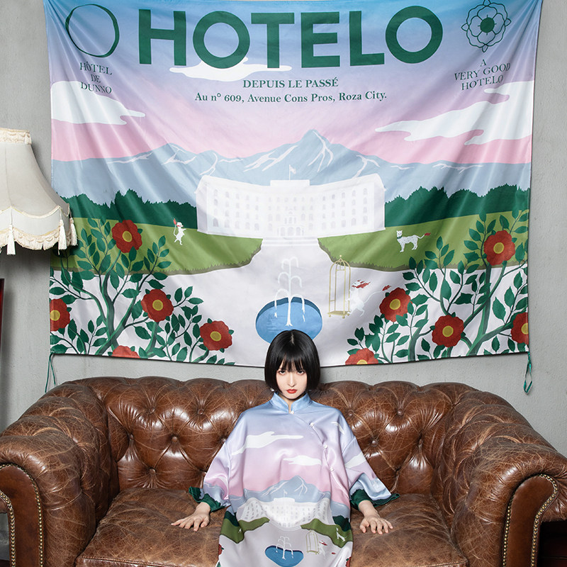 Japan HOTELO Original design rose Tapestries Sofa towel Dust cover Day and night pattern decorate backgroundin the Home Fabric , Tapestry/Tapestry  category - from Buy2taobao.com to provide professional Taobao agent buy service