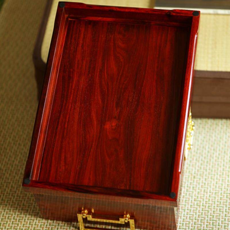 紫檀x黄花梨【沉檀流金】红木首饰箱饰品盒收纳盒独板明式官皮箱