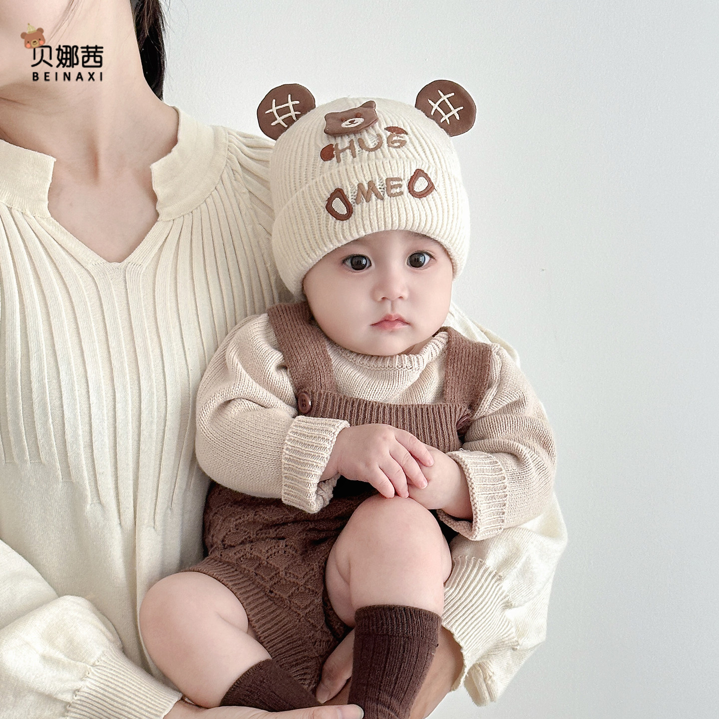 贝娜茜婴儿帽子秋冬季可爱毛线帽