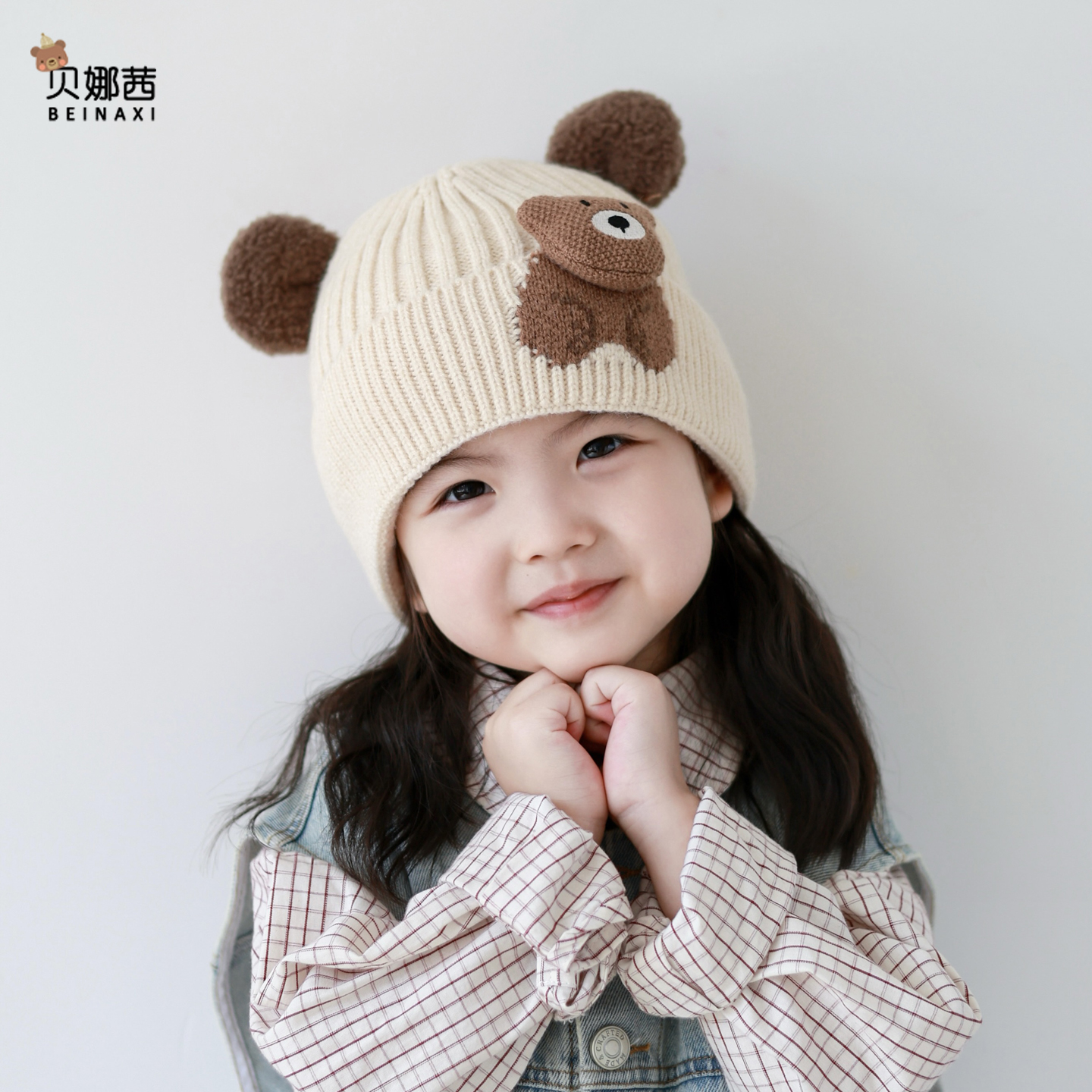 贝娜茜儿童帽子毛线帽保暖护耳冬