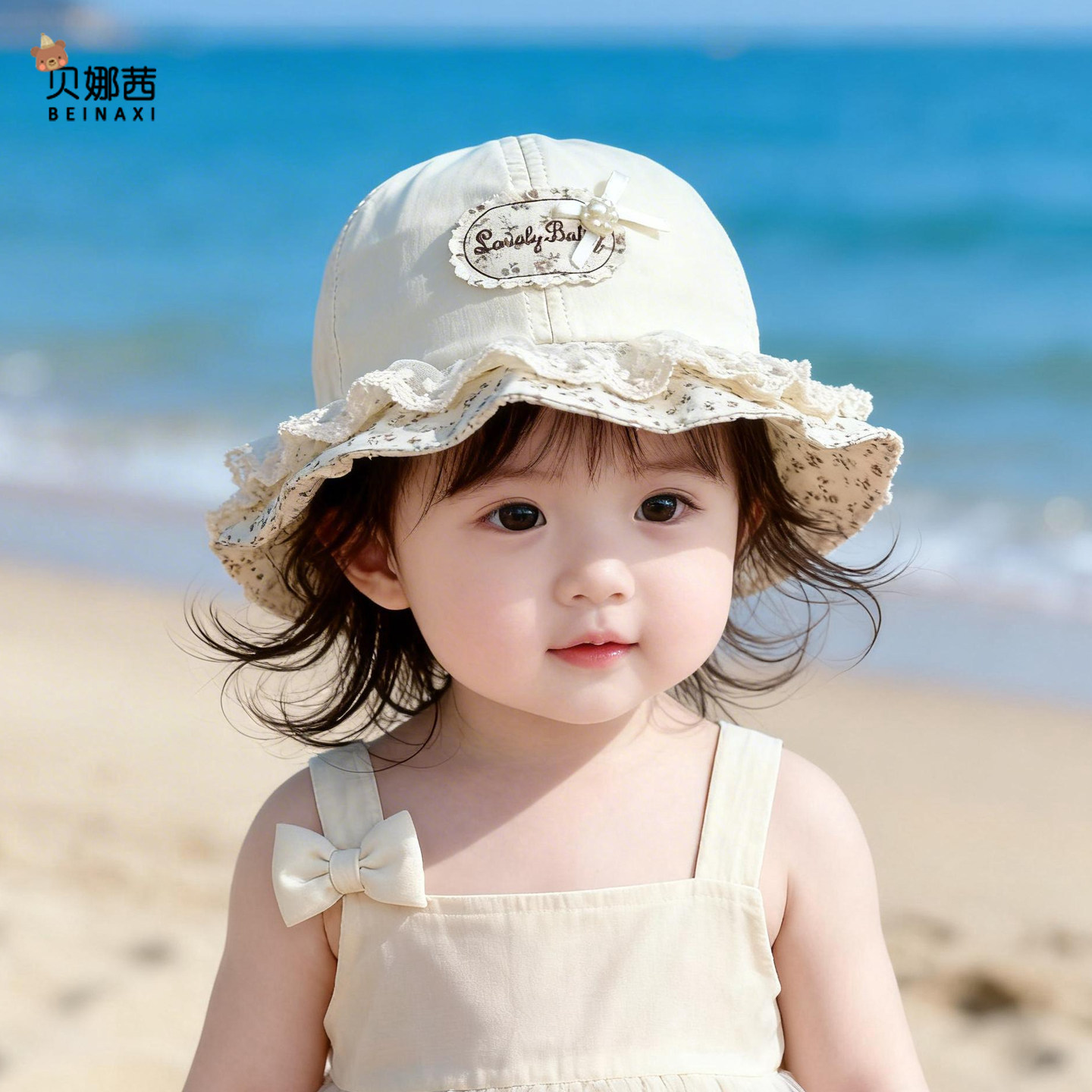 婴儿帽子春秋季薄款宝宝女洋气外出遮阳帽婴幼儿夏季公主风太阳帽