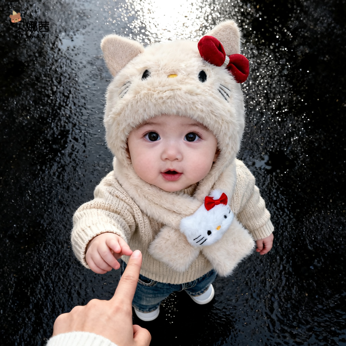贝娜茜婴儿帽子毛线帽保暖防风冬