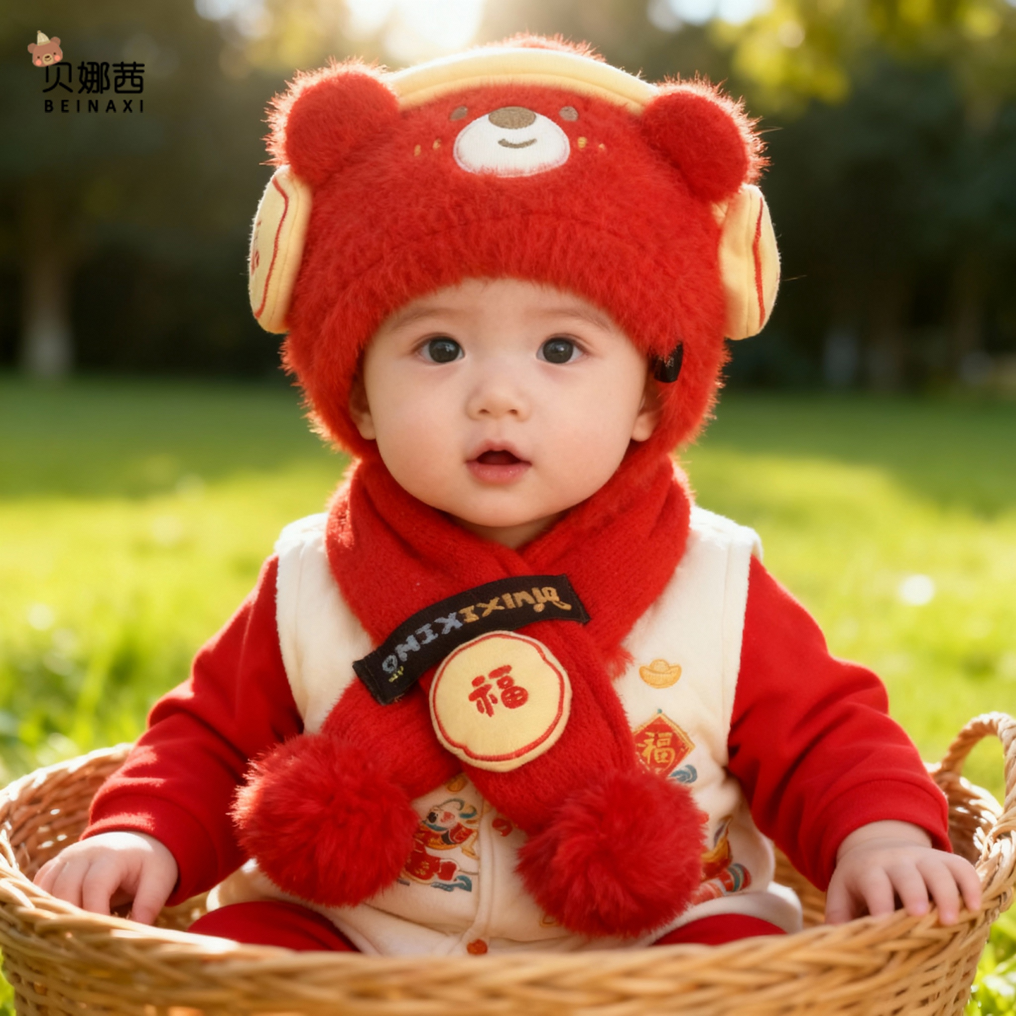 贝娜茜婴儿帽子毛线帽保暖防风冬