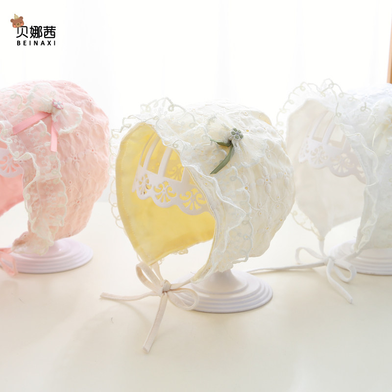 婴儿帽子春秋季薄款宝宝女洋气防晒遮阳帽婴幼儿公主风夏季渔夫帽