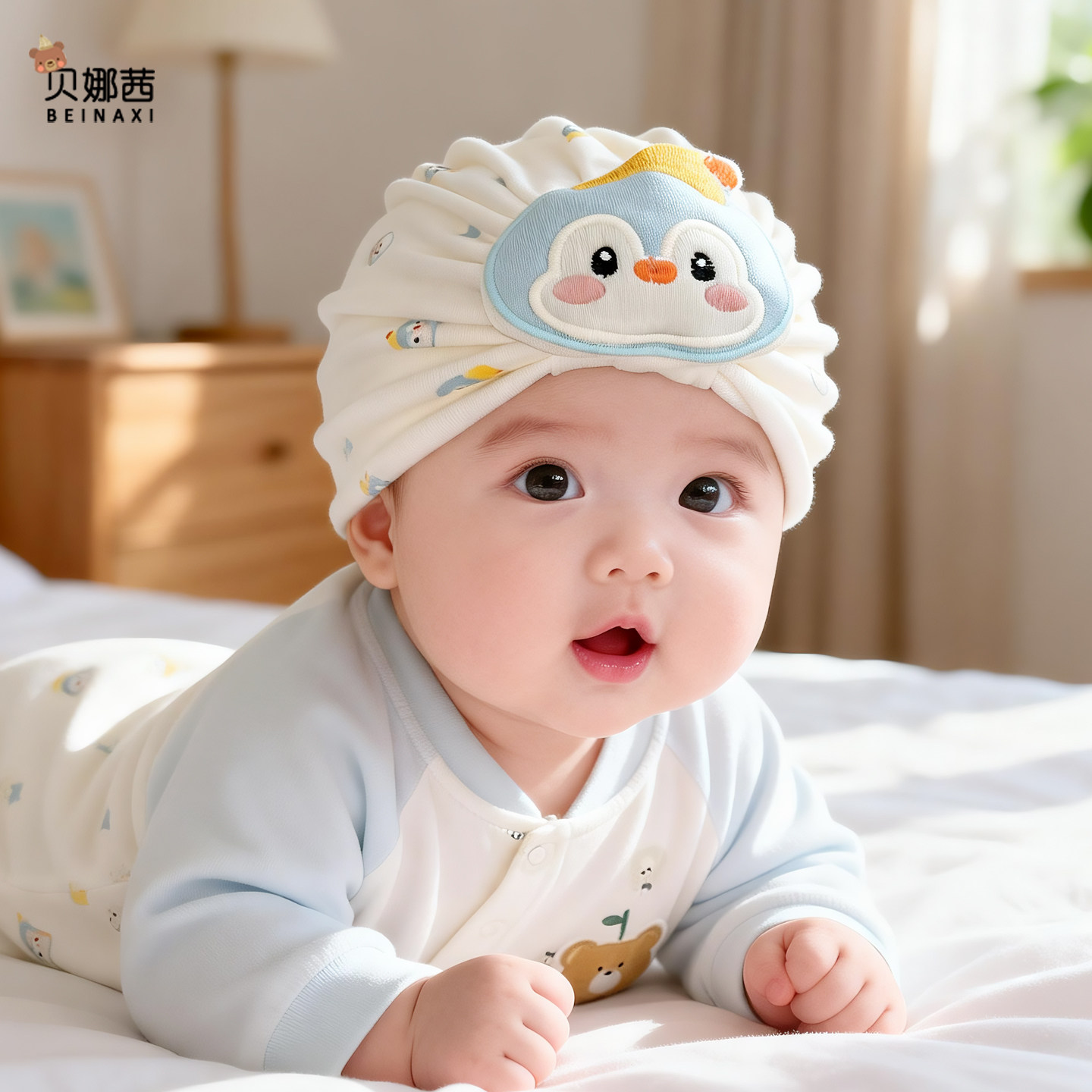 贝娜茜婴儿帽子春秋季可爱囟门帽