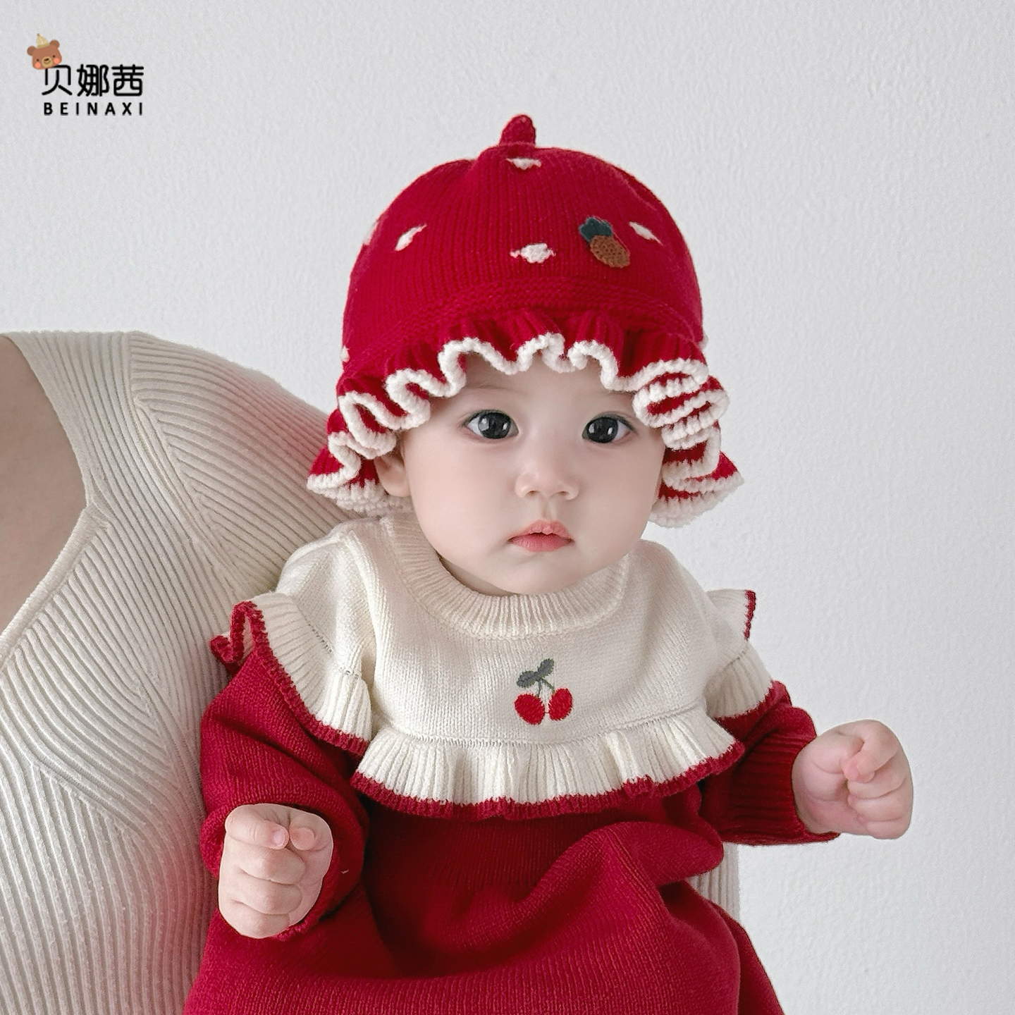 贝娜茜婴儿帽子毛线帽保暖舒适冬