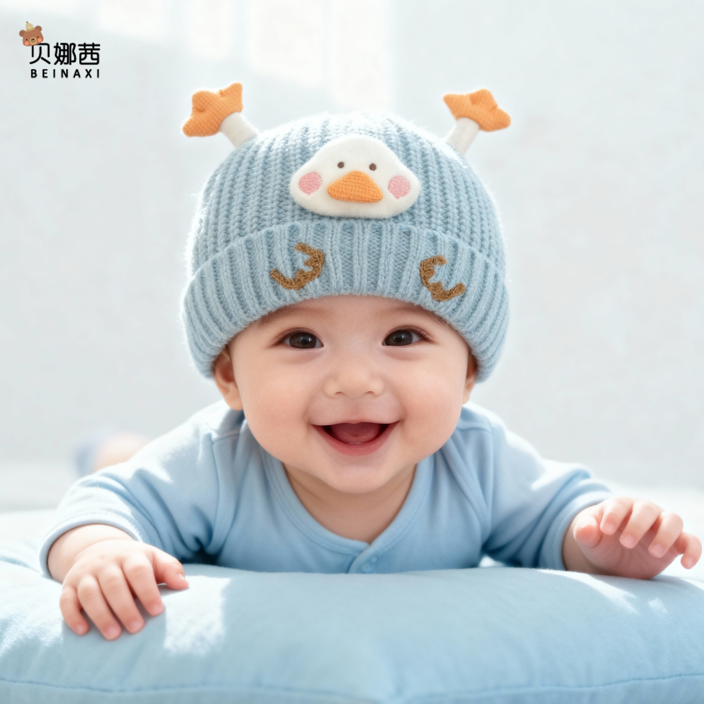 贝娜茜婴儿帽子毛线帽卡通防风冬