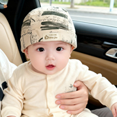 婴儿帽子春秋薄款 海盗帽头巾 男宝宝洋气帅气套头帽婴幼儿外出韩版