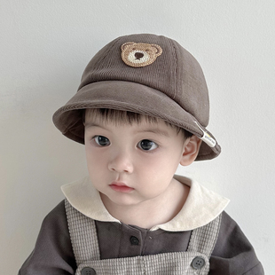 儿童帽子秋冬季男孩春秋款男童冬季加厚婴儿遮阳渔夫帽小孩韩版