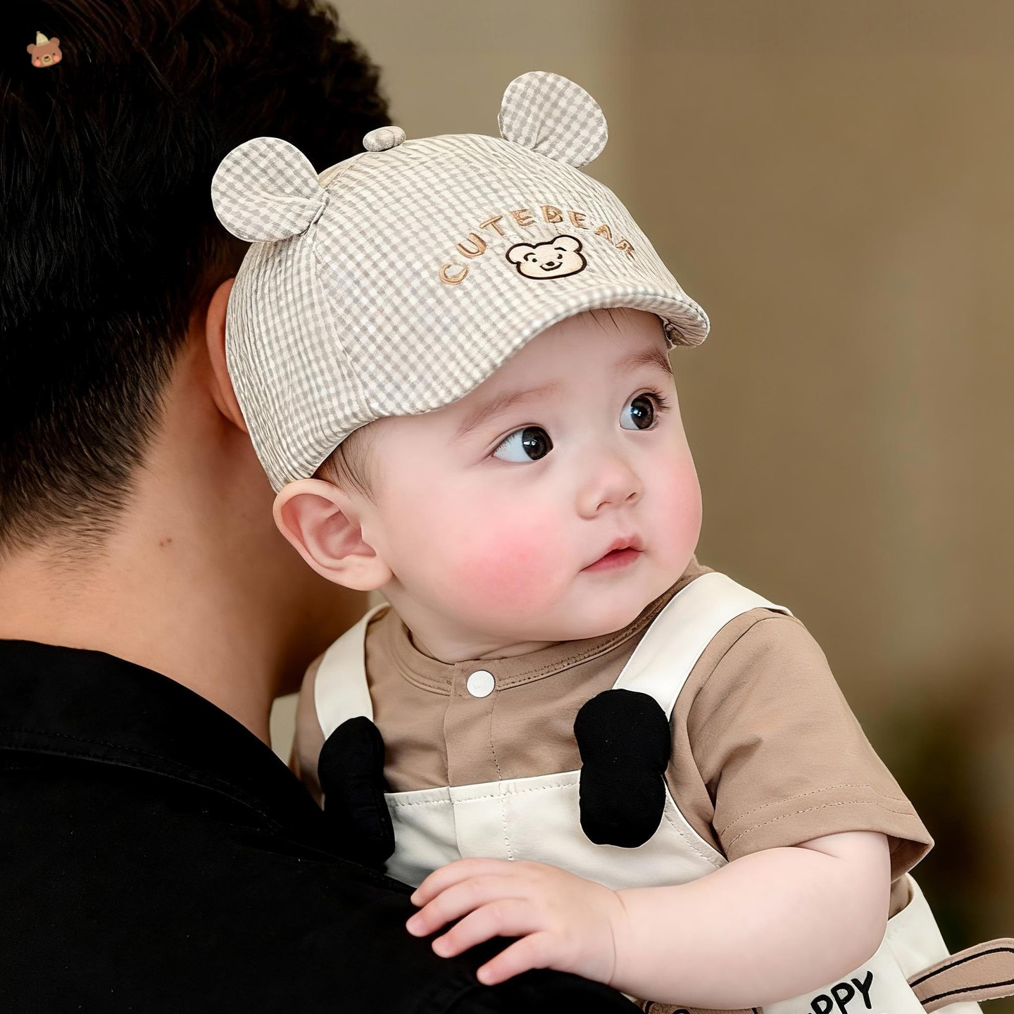 婴儿帽子春秋季薄款宝宝防晒帽遮阳帽可爱鸭舌帽洋气贝雷帽婴幼儿