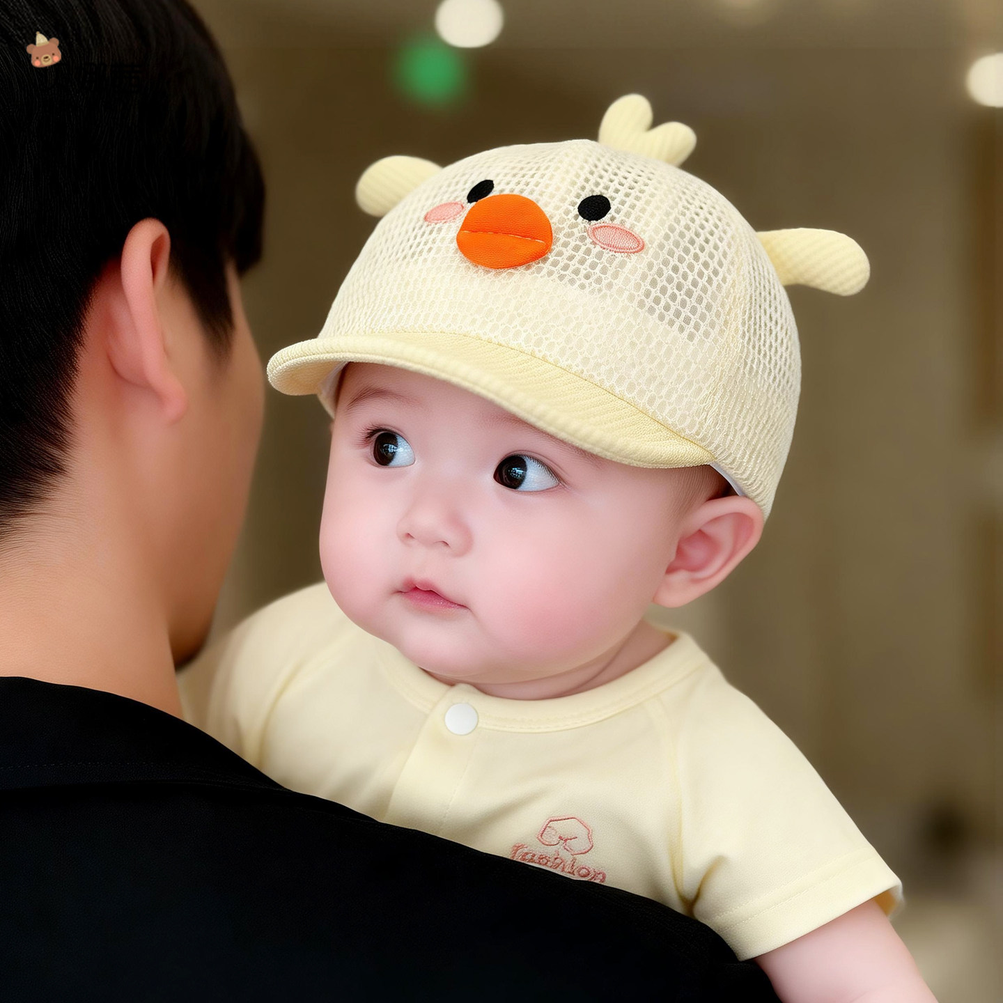 宝宝帽子夏季薄款外出卡通男遮阳帽防晒帽婴幼儿可爱鸭舌帽太阳帽