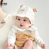 外出可调盆帽渔夫帽 宝宝女洋气防晒婴幼儿夏季 婴儿帽子春秋季 薄款